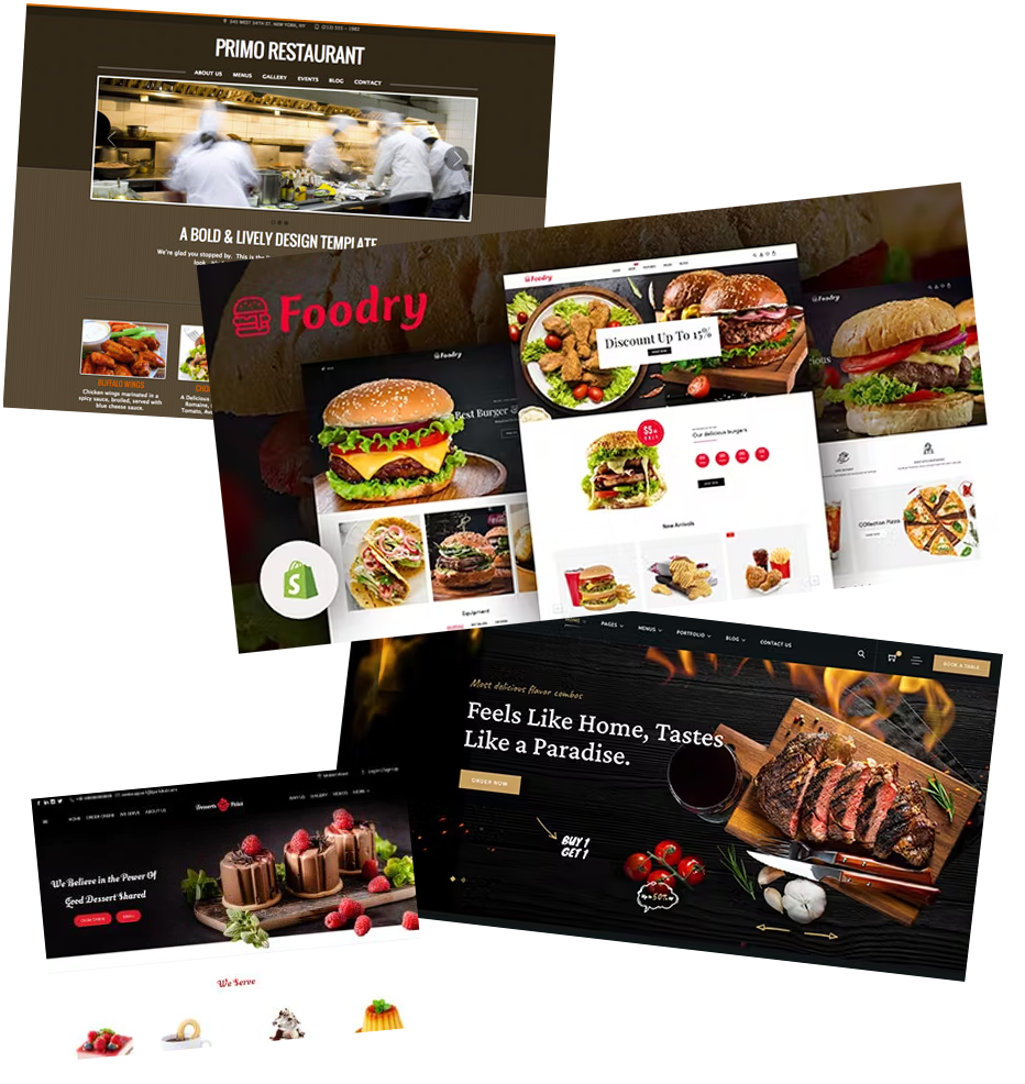 example websites created for bisonburger.com.