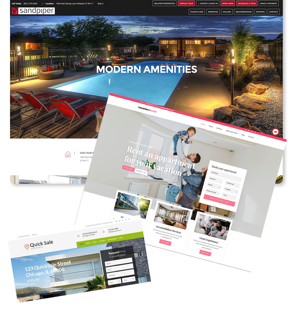 example websites created for 830RENT.COM.