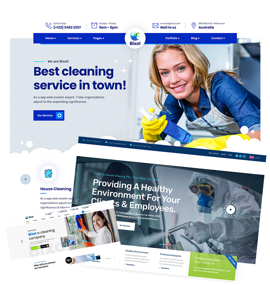 example websites created for turbocleaners.com.